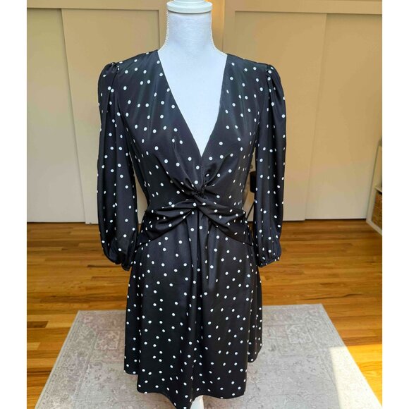 River Island Black Polka Dot Dress – Silky & Flattering Fit - Picture 8 of 10
